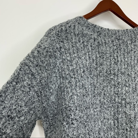 Woolen Bloom Static Gray Woven Fleck Thick Ribbed Crewneck Sweater New Nwt Sz L - Picture 8 of 14